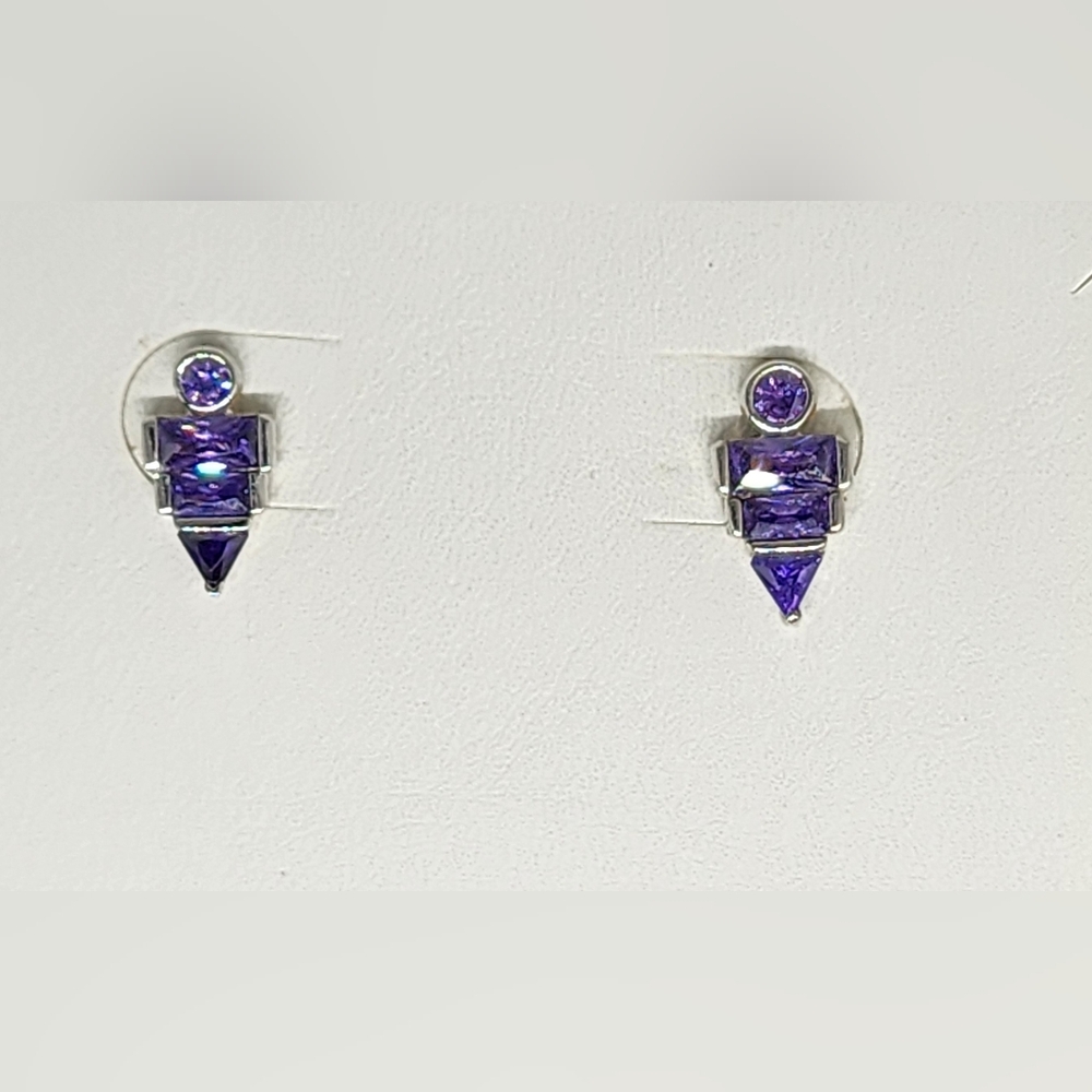 Lab created Amethyst post earrings from Ring Bomb Party